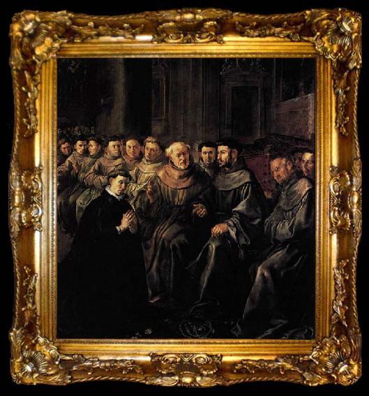 framed  HERRERA, Francisco de, the Elder St Bonaventure Enters the Franciscan Order, ta009-2